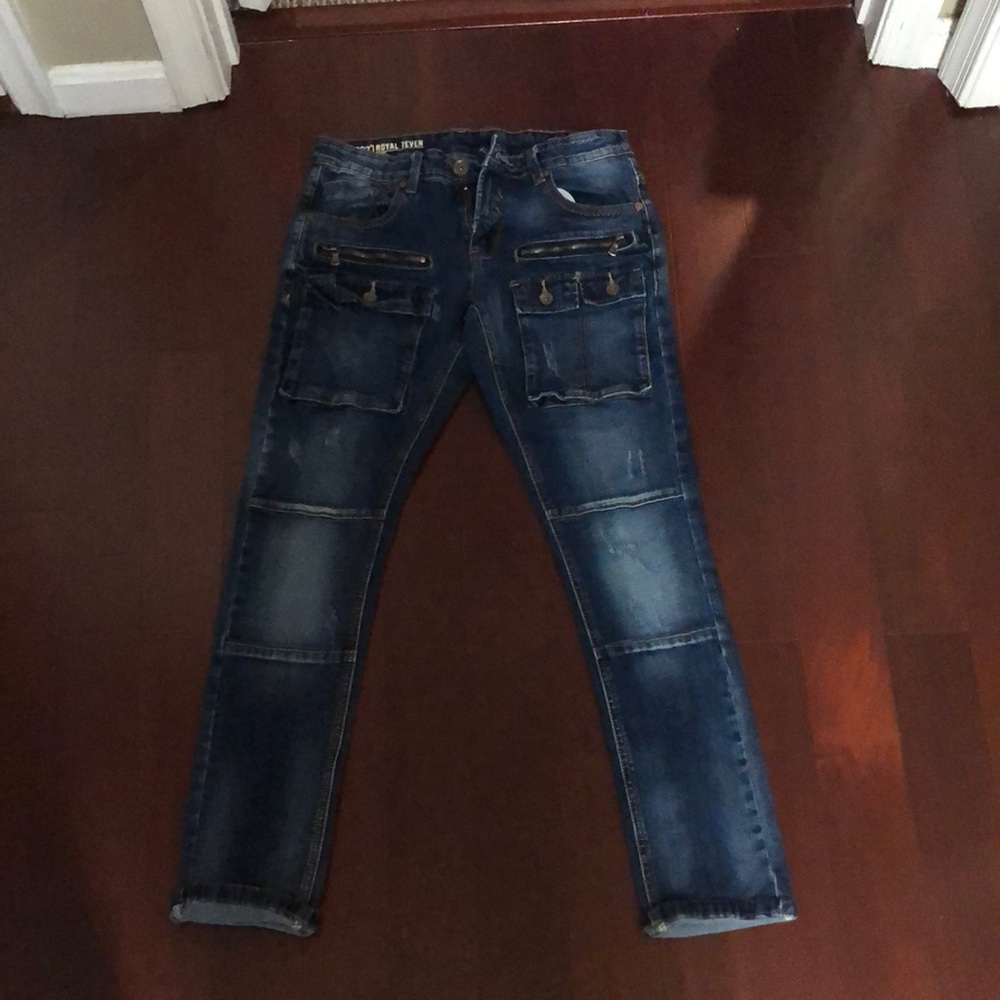RS7 Royal 7even 30W30L Cargo Blue Jeans